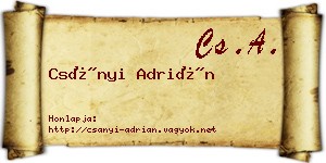 Csányi Adrián névjegykártya